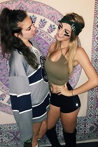 voluptuous groaning embracing and touching their big jugs